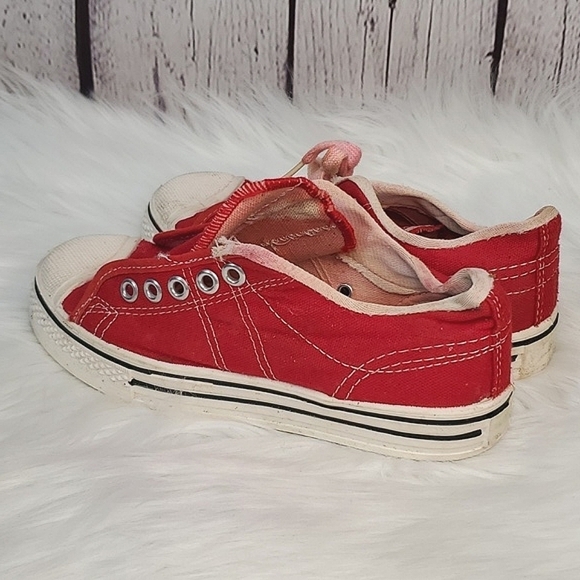 Vintage 1960s 1970s CONVERSE FASTBREAK Red Canvas Low Top Onestar Sneakers Sz 1 - Picture 8 of 17